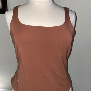 Nude/Brown Thong Bodysuit